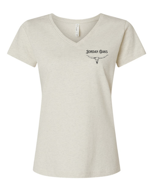Jordan Oaks Skull Premium Women's V-Neck T-shirt (click for more colors)